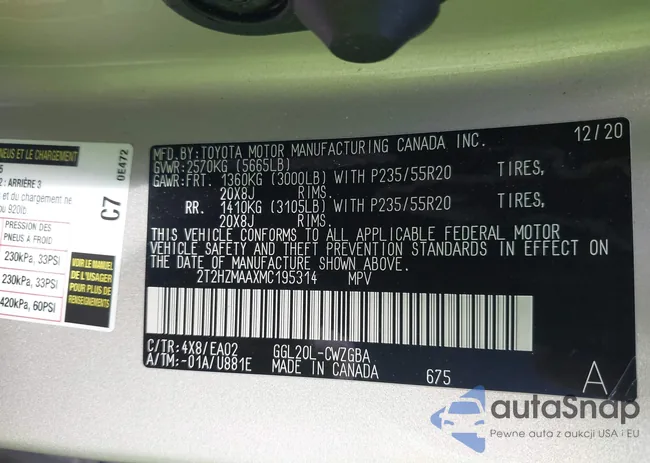 2T2HZMAAXMC195314: 44009877