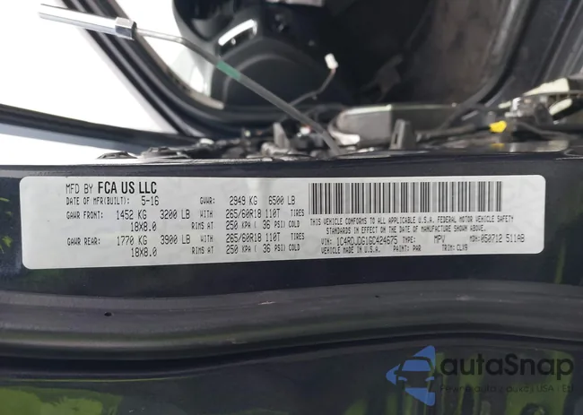 1C4RDJDG1GC424675: 44009895