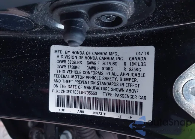 2HGFC1E51JH705660: 44009909