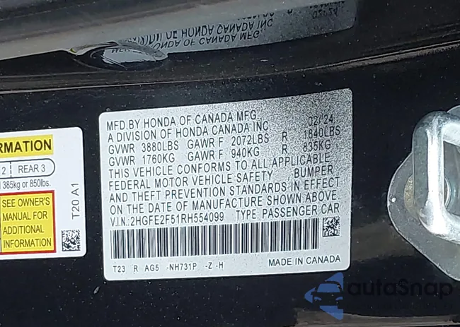 2HGFE2F51RH554099: 44010001