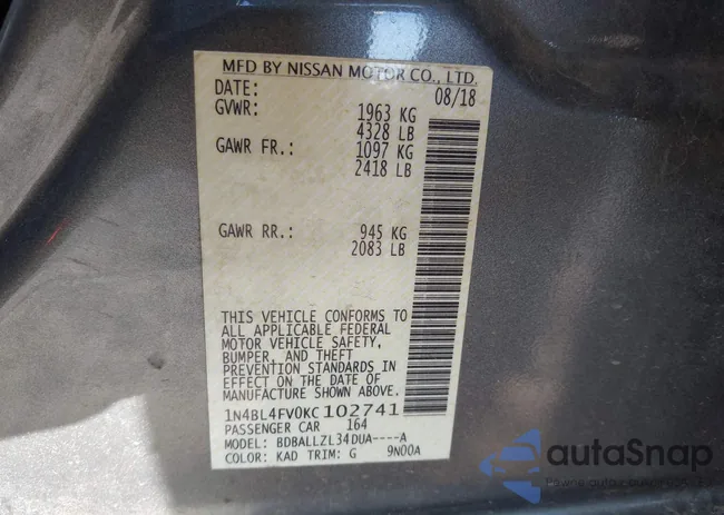 1N4BL4FV0KC102741: 44010004