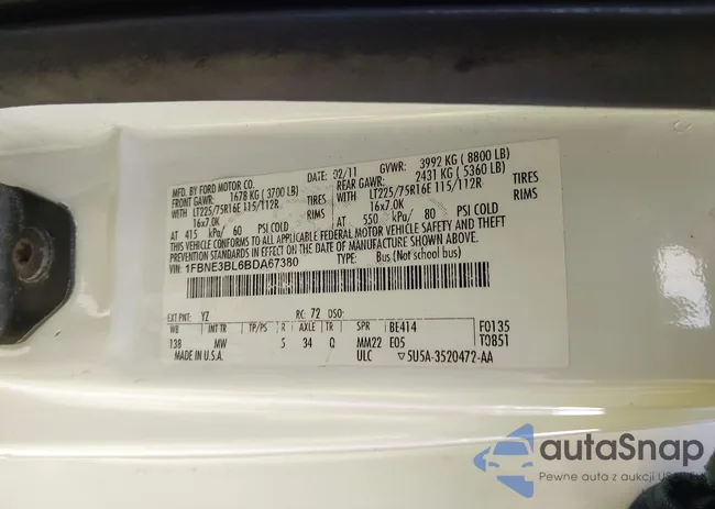 1FBNE3BL6BDA67380: 44010022