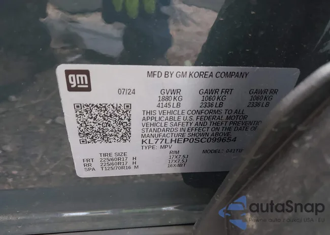 KL77LHEP0SC099654: 44010039