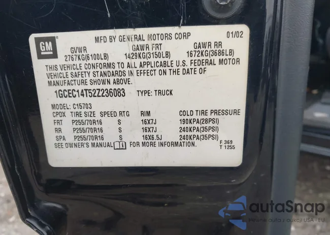 1GCEC14T52Z236083: 44010059