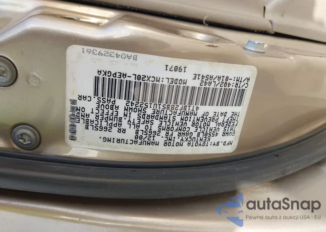 4T1BF28B51U152242: 44010069