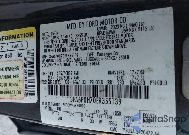 3FA6P0H70ER355139: 44010106