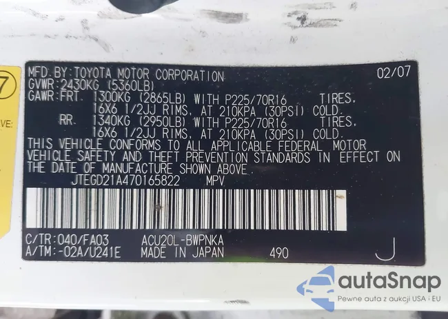 JTEGD21A470165822: 44010162