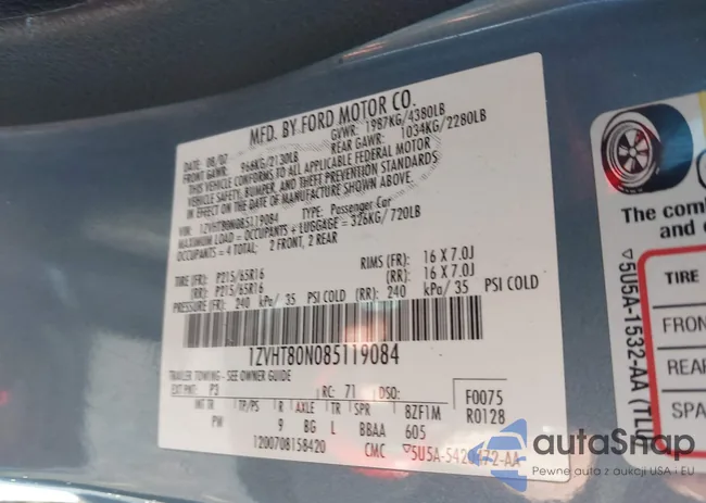 1ZVHT80N085119084: 44010168