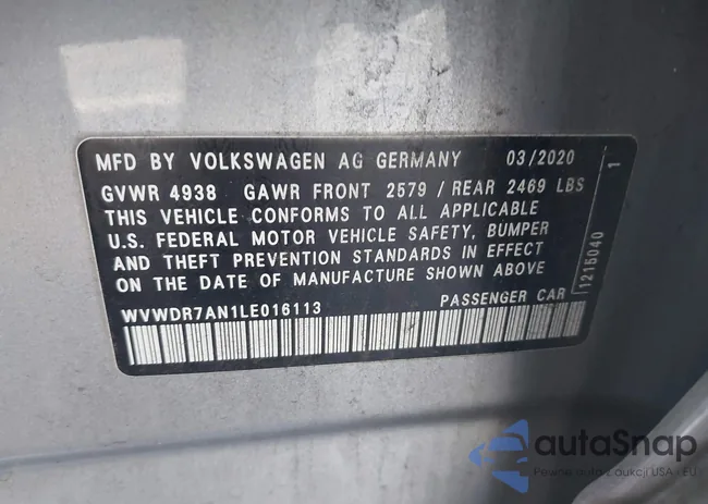 WVWDR7AN1LE016113: 44010186