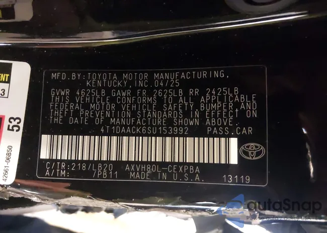 4T1DAACK6SU153992: 44010197