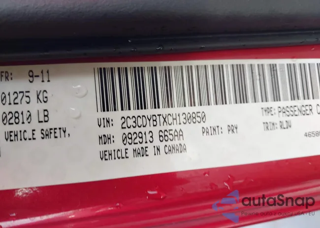 2C3CDYBTXCH130850: 44010199