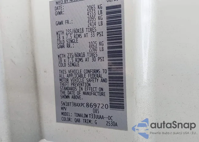 5N1BT3BAXPC869720: 44009258