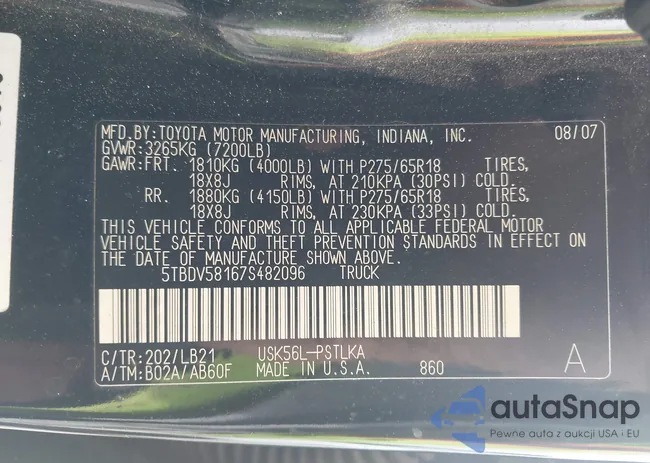 5TBDV58167S482096: 44009270