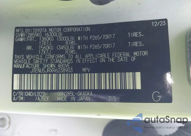 JTENU5JRXR6238903: 44009272