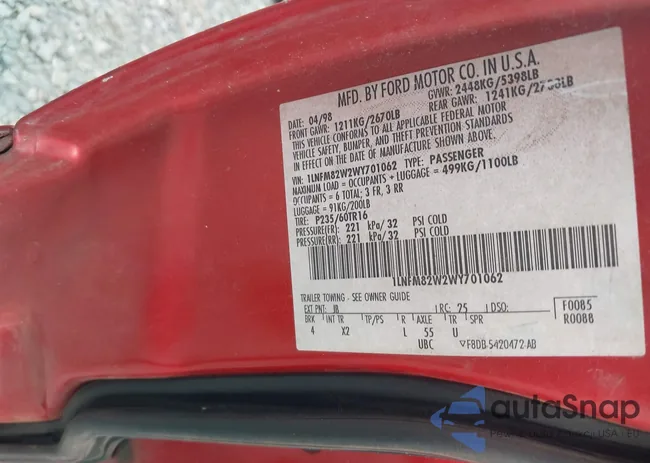 1LNFM82W2WY701062: 44009285