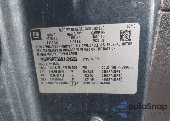 1GKKRRED6BJ124323: 44009334