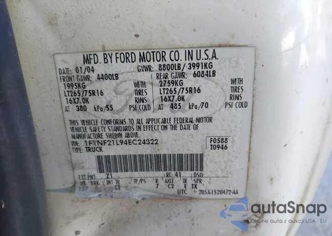 1FTNF21L94EC24322: 44009361