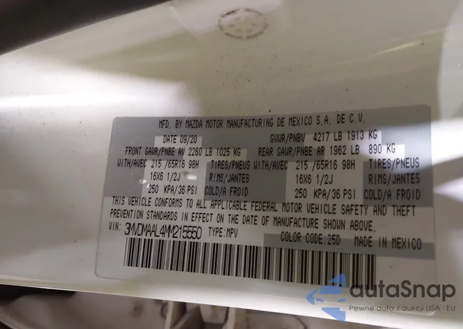 3MVDMAAL4MM215550: 44009376