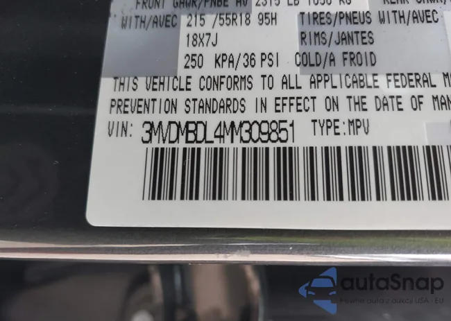 3MVDMBDL4MM309851: 44009433