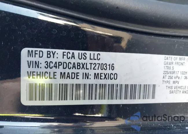 3C4PDCABXLT270316: 44009441