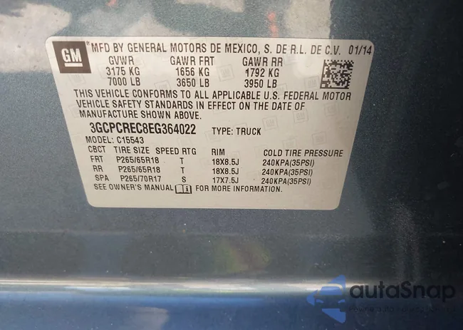 3GCPCREC8EG364022: 44009476