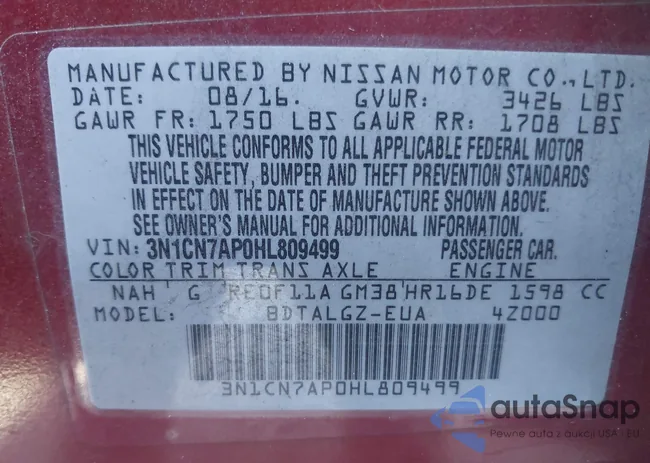 3N1CN7AP0HL809499: 44009495