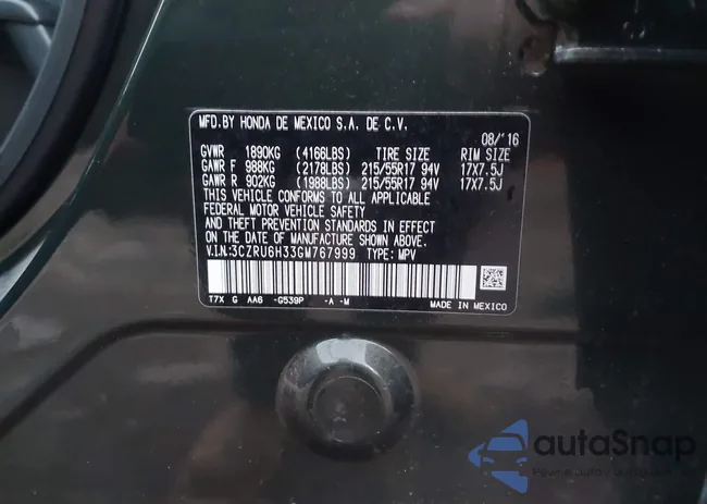 3CZRU6H33GM767999: 44009568