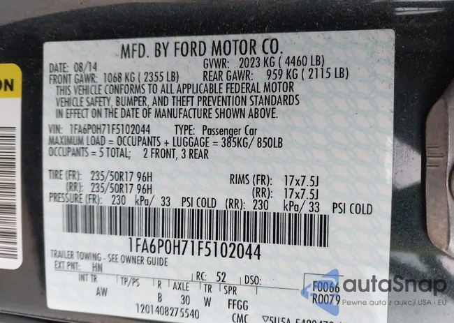 1FA6P0H71F5102044: 44009606