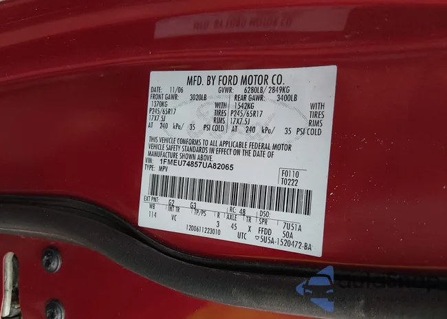 1FMEU74857UA82065: 44010834