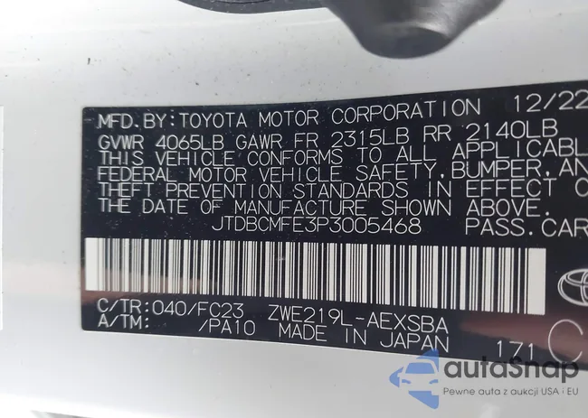 JTDBCMFE3P3005468: 44010879