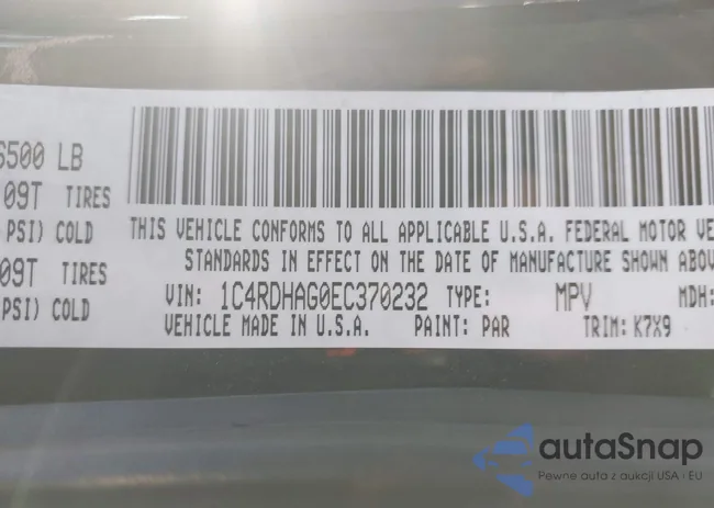 1C4RDHAG0EC370232: 44010912