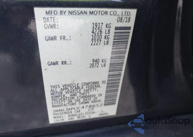 1N4AL3APXJC478652: 44011034