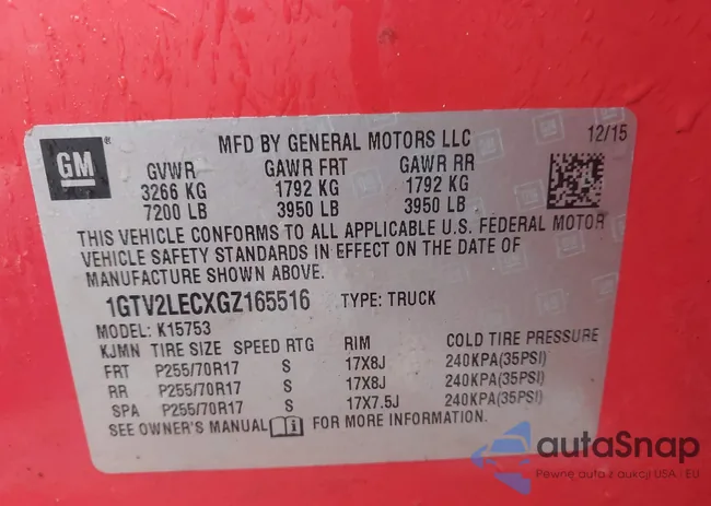 1GTV2LECXGZ165516: 44011062