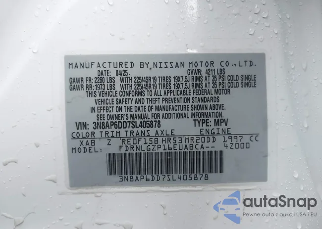 3N8AP6DD7SL405878: 44011193