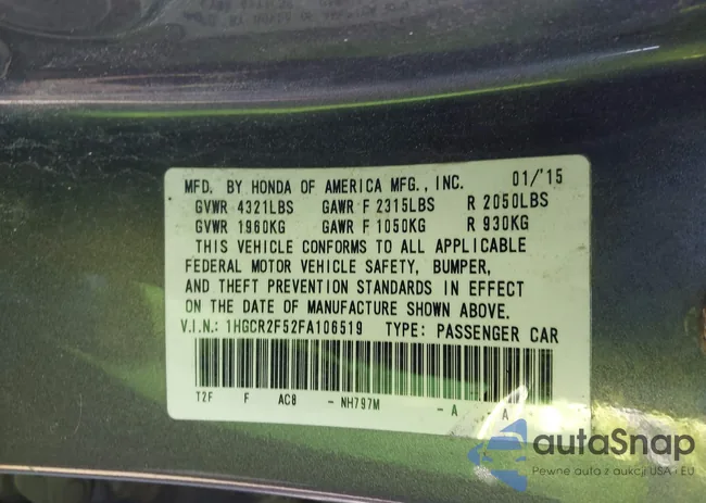 1HGCR2F52FA106519: 44011202