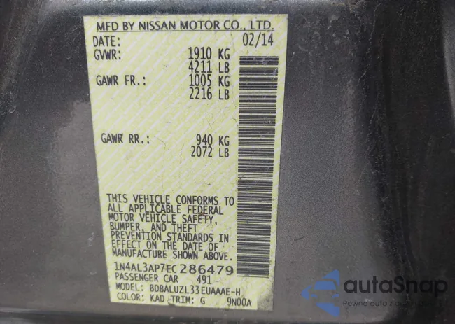 1N4AL3AP7EC286479: 44010544