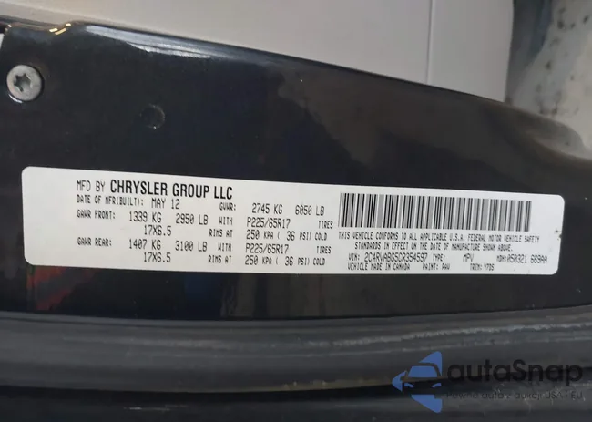 2C4RVABG5CR354597: 44011688