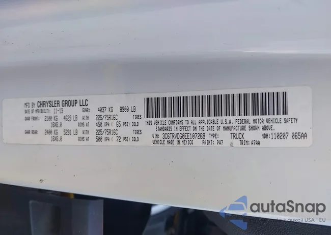 3C6TRVDG0EE107269: 44011736