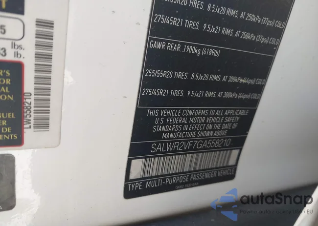 SALWR2VF7GA558210: 44011840