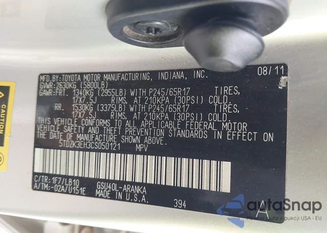 5TDZK3EH3CS050121: 44011999