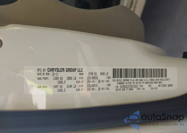 2C4RDGCG7CR219223: 44012002