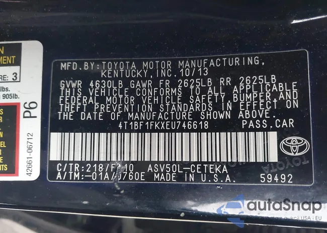 4T1BF1FKXEU746618: 44012029