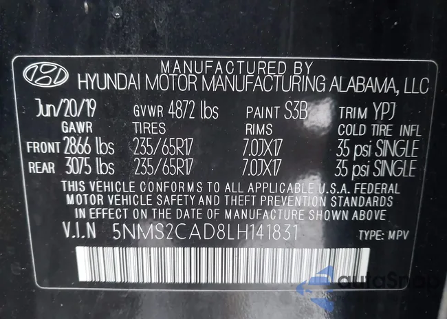 5NMS2CAD8LH141831: 44012043