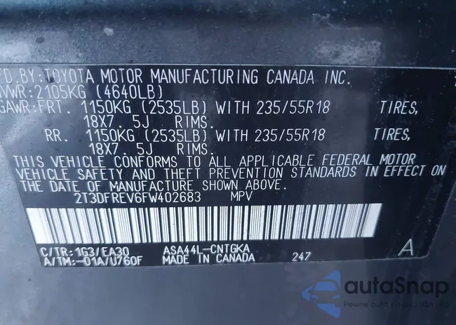 2T3DFREV6FW402683: 44012068