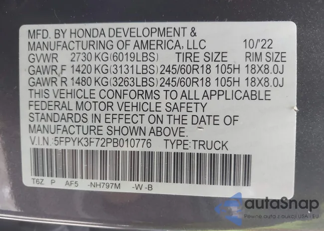 5FPYK3F72PB010776: 44012134