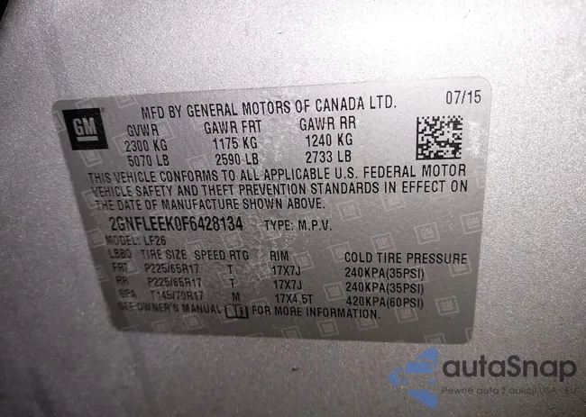 2GNFLEEK0F6428134: 44012132