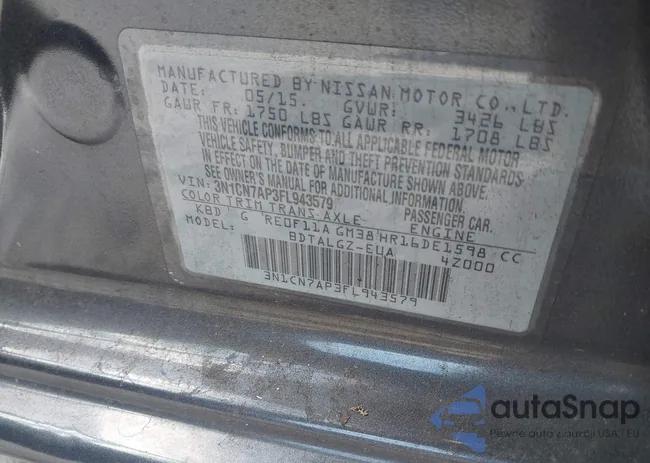 3N1CN7AP3FL943579: 44012154