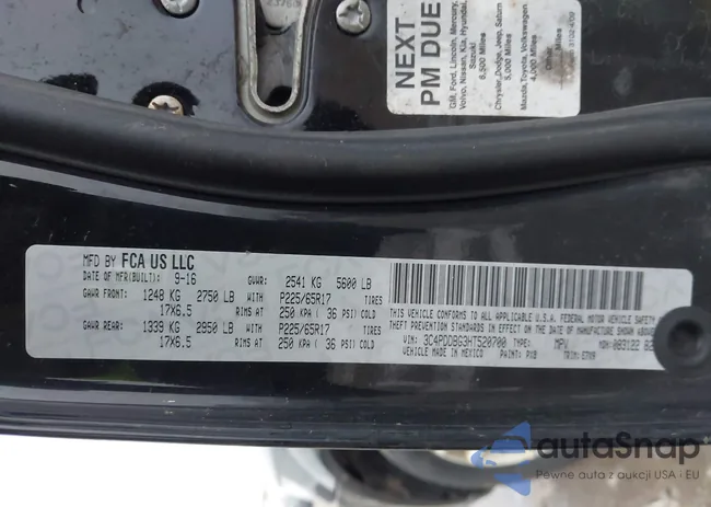 3C4PDDBG3HT520700: 44012155