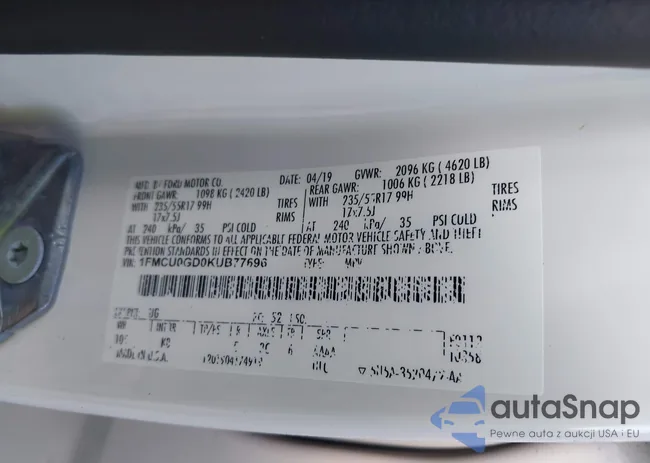 1FMCU0GD0KUB77696: 44012238