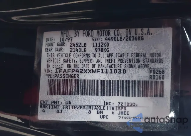 1FAFP42XXWF111030: 44012239